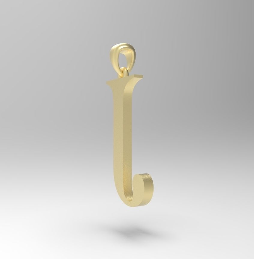 Alphabet Latin J 3D print model_12