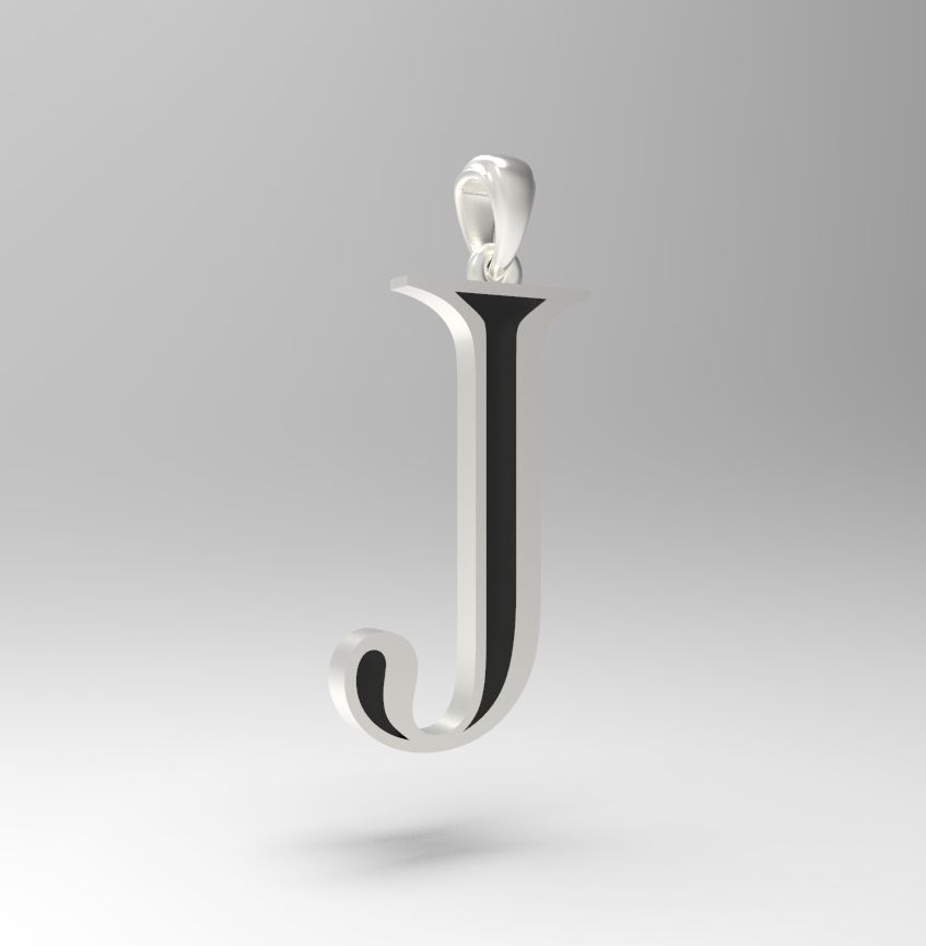 Alphabet Latin J 3D print model_21
