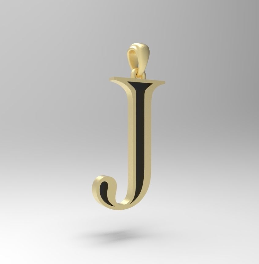 Alphabet Latin J 3D print model_20