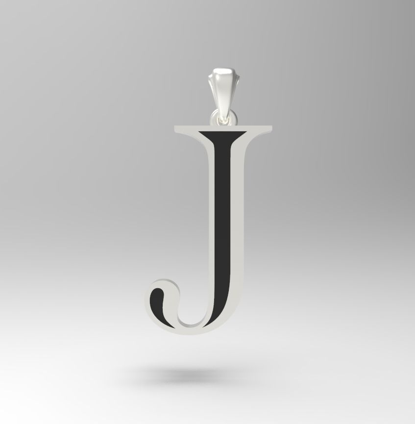 Alphabet Latin J 3D print model_23