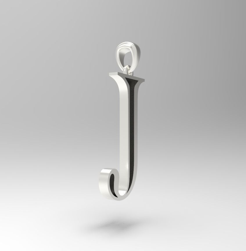 Alphabet Latin J 3D print model_18