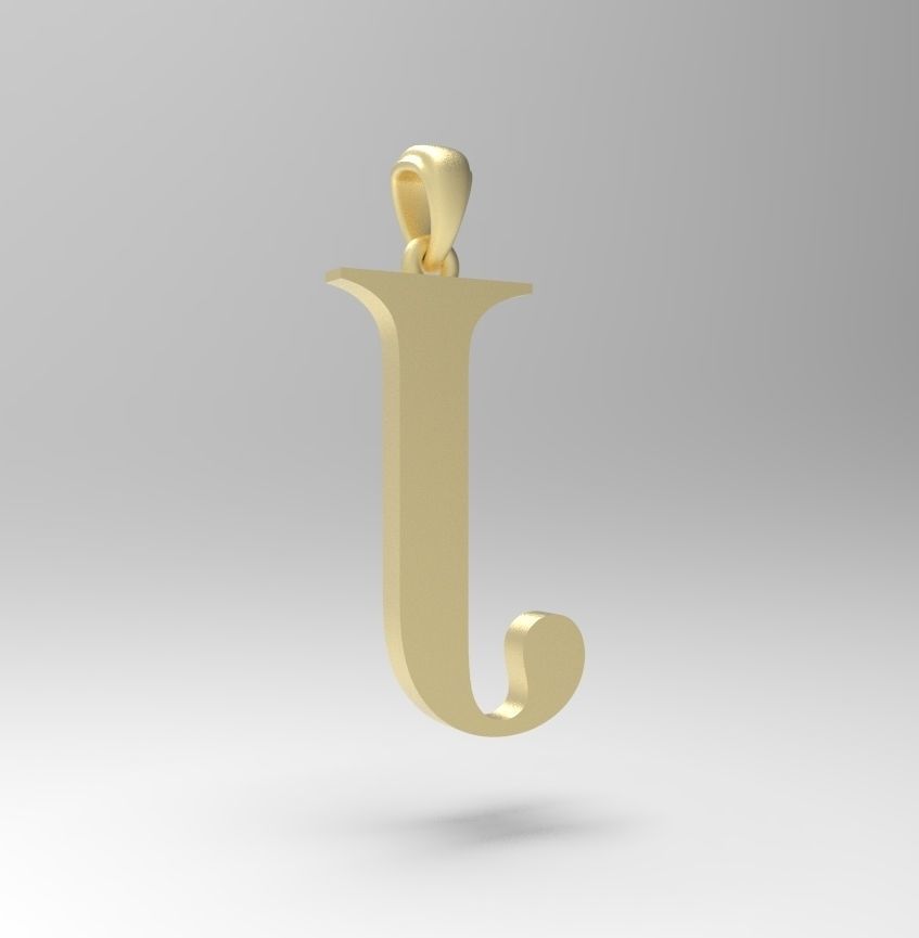 Alphabet Latin J 3D print model_7