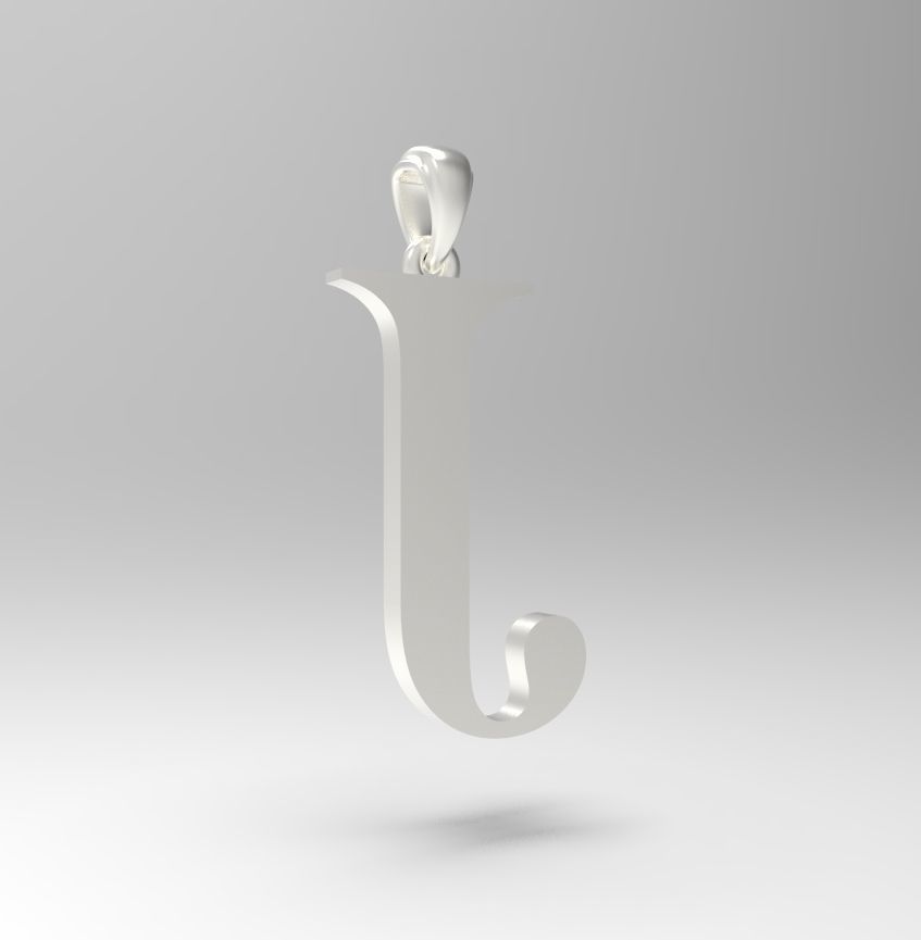 Alphabet Latin J 3D print model_8