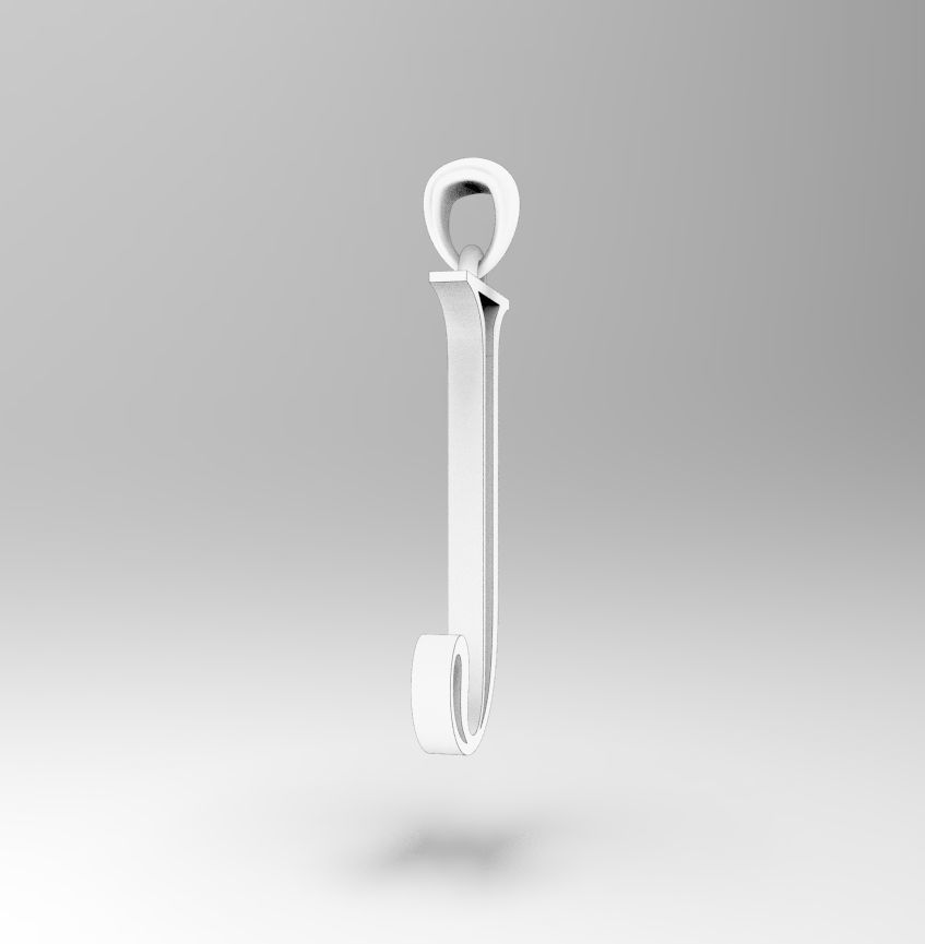 Alphabet Latin J 3D print model_14