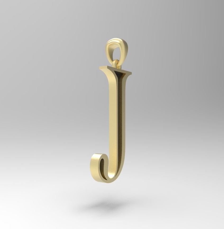 Alphabet Latin J 3D print model_17