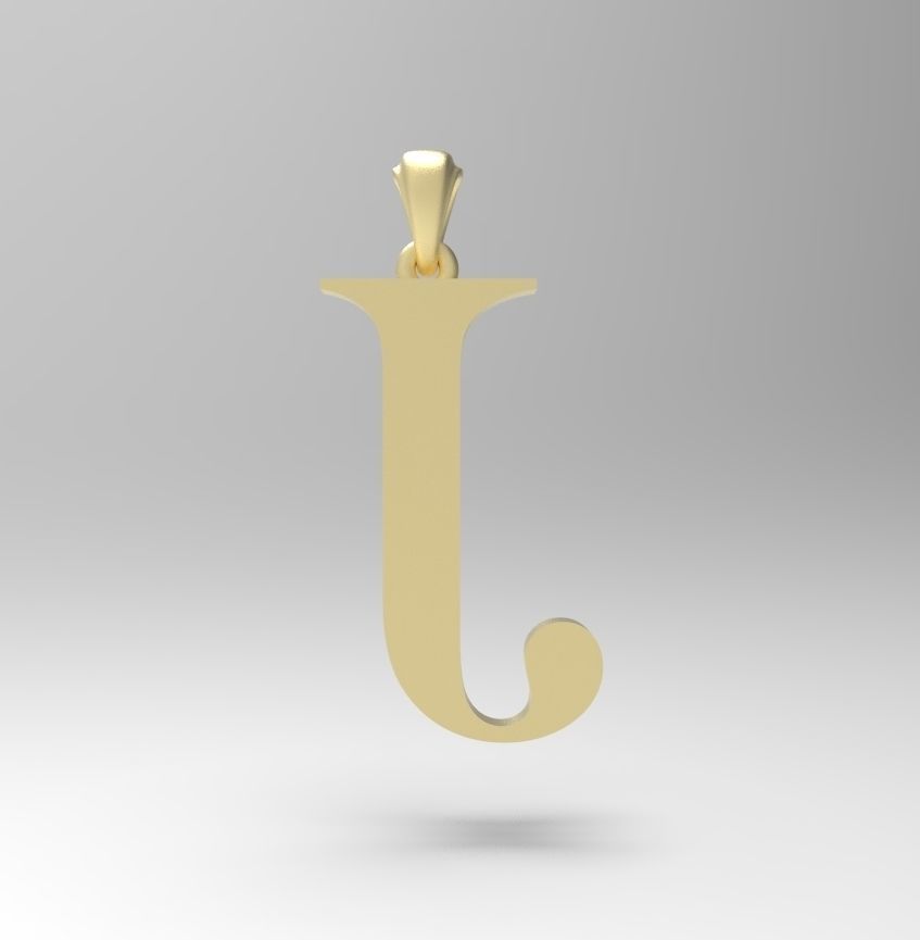 Alphabet Latin J 3D print model_2