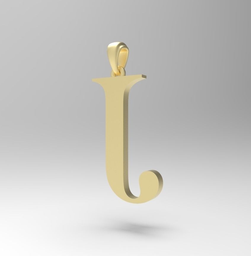 Alphabet Latin J 3D print model_9