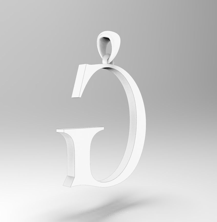 Alphabet Latin G 3D print model_24