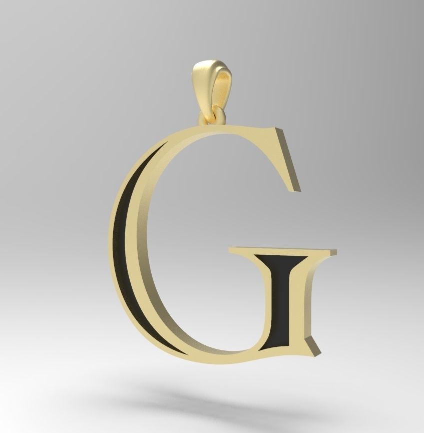 Alphabet Latin G 3D print model_25
