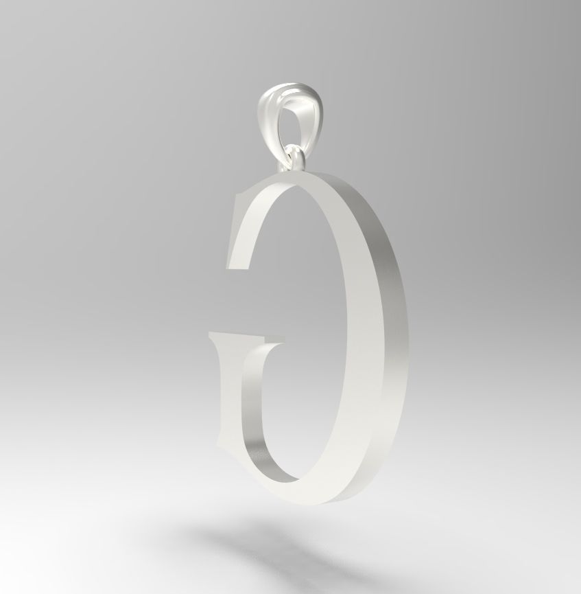 Alphabet Latin G 3D print model_12