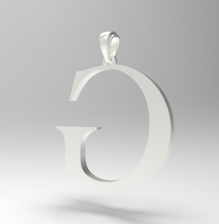 Alphabet Latin G 3D print model_9