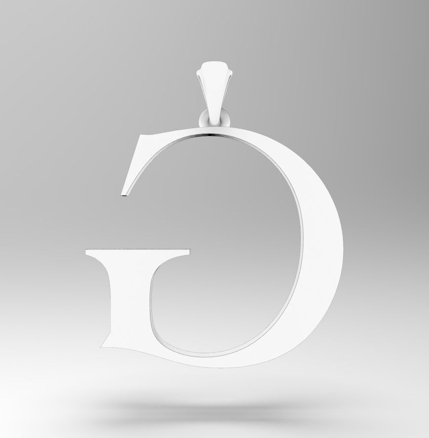 Alphabet Latin G 3D print model_3