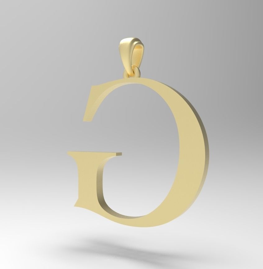 Alphabet Latin G 3D print model_8