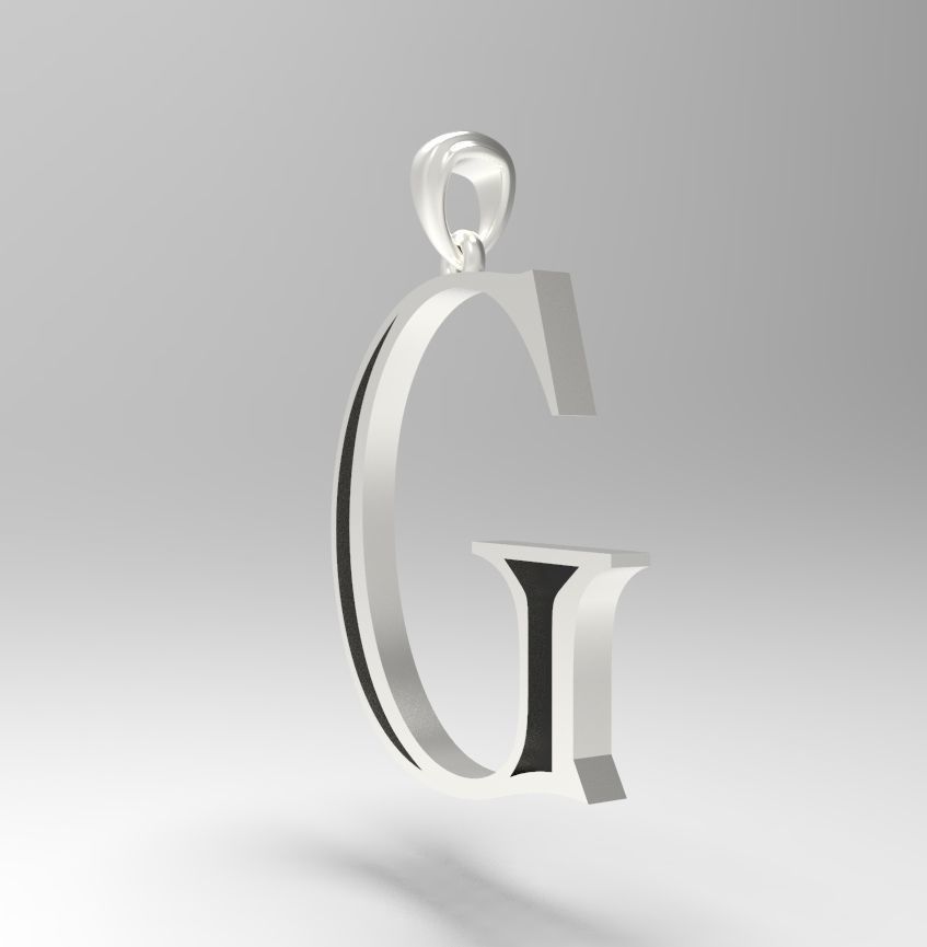 Alphabet Latin G 3D print model_28