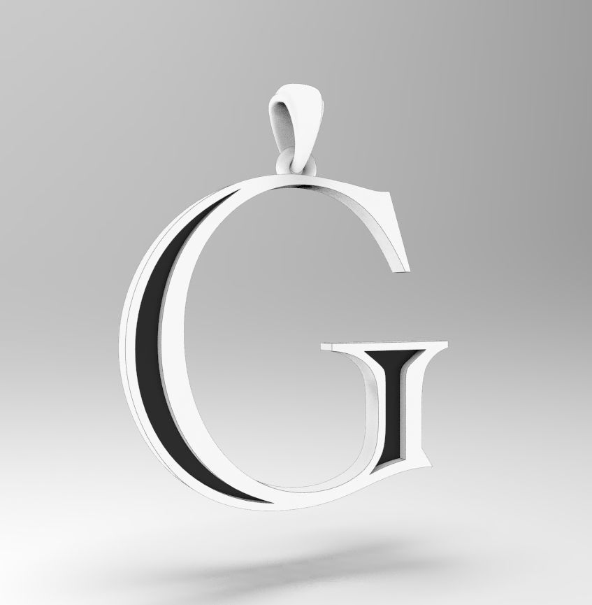 Alphabet Latin G 3D print model_16