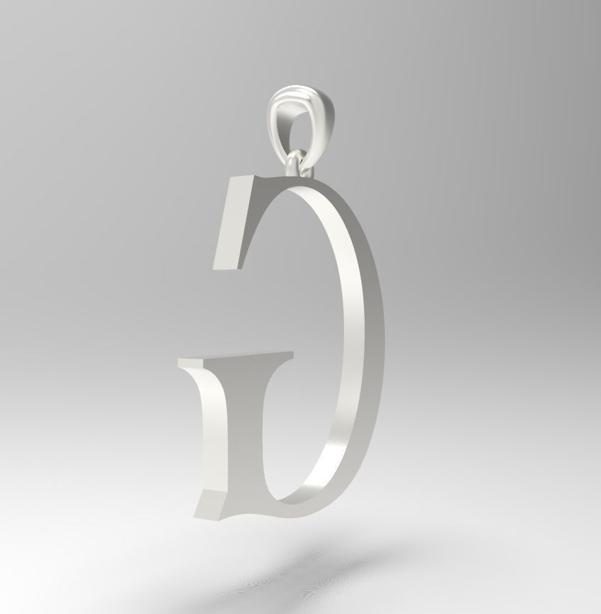 Alphabet Latin G 3D print model_5
