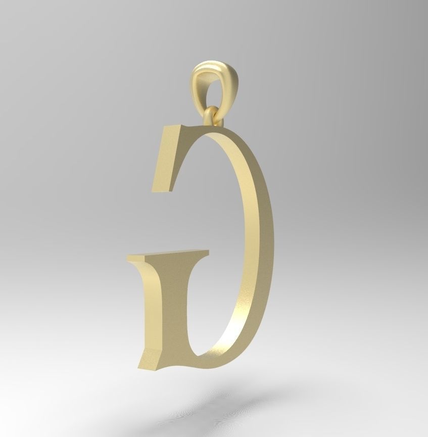 Alphabet Latin G 3D print model_4