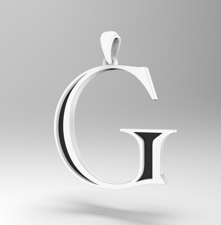 Alphabet Latin G 3D print model_19