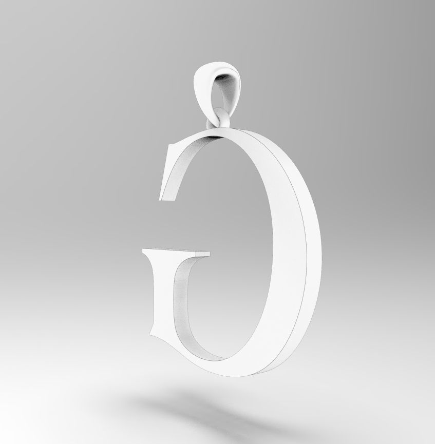 Alphabet Latin G 3D print model_10