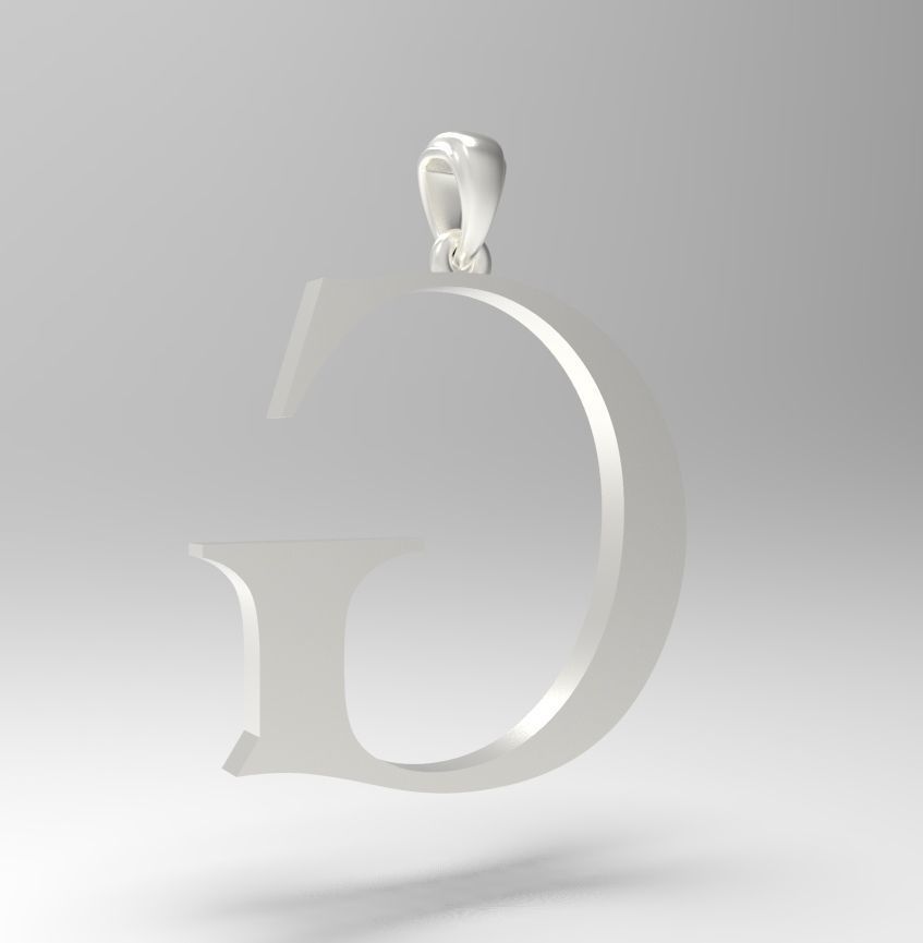 Alphabet Latin G 3D print model_7