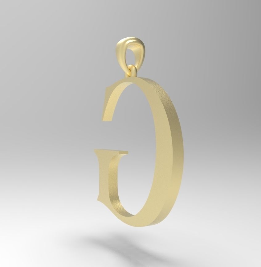 Alphabet Latin G 3D print model_11