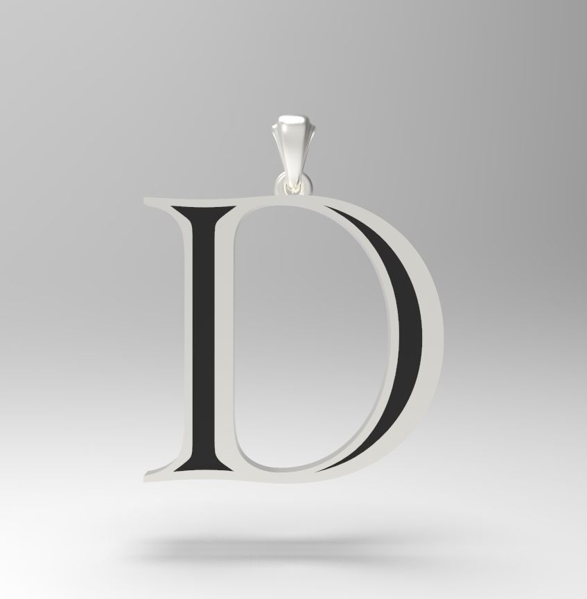 Alphabet Latin D 3D print model_23