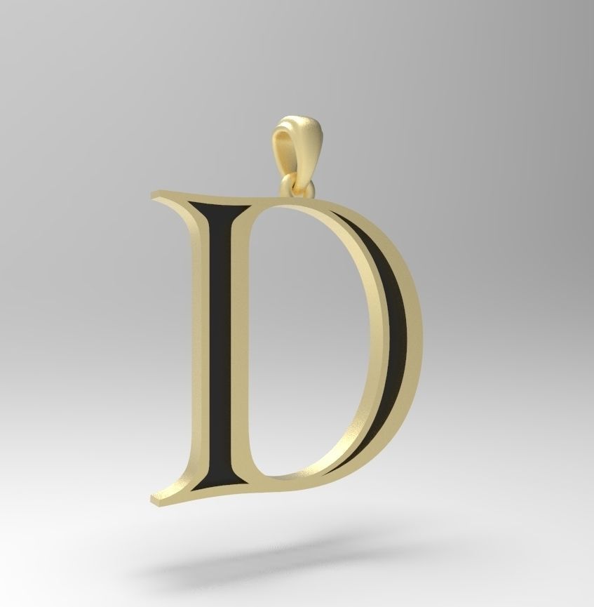Alphabet Latin D 3D print model_8
