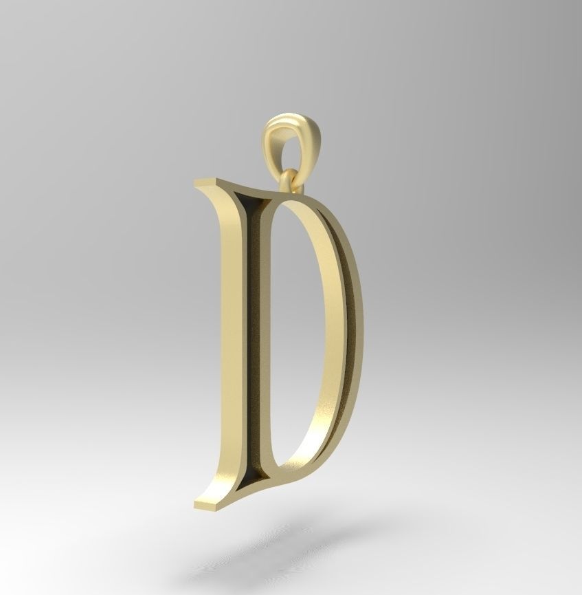 Alphabet Latin D 3D print model_7