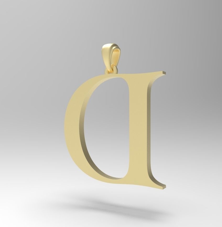 Alphabet Latin D 3D print model_2