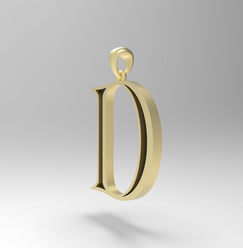 Alphabet Latin D 3D print model_10