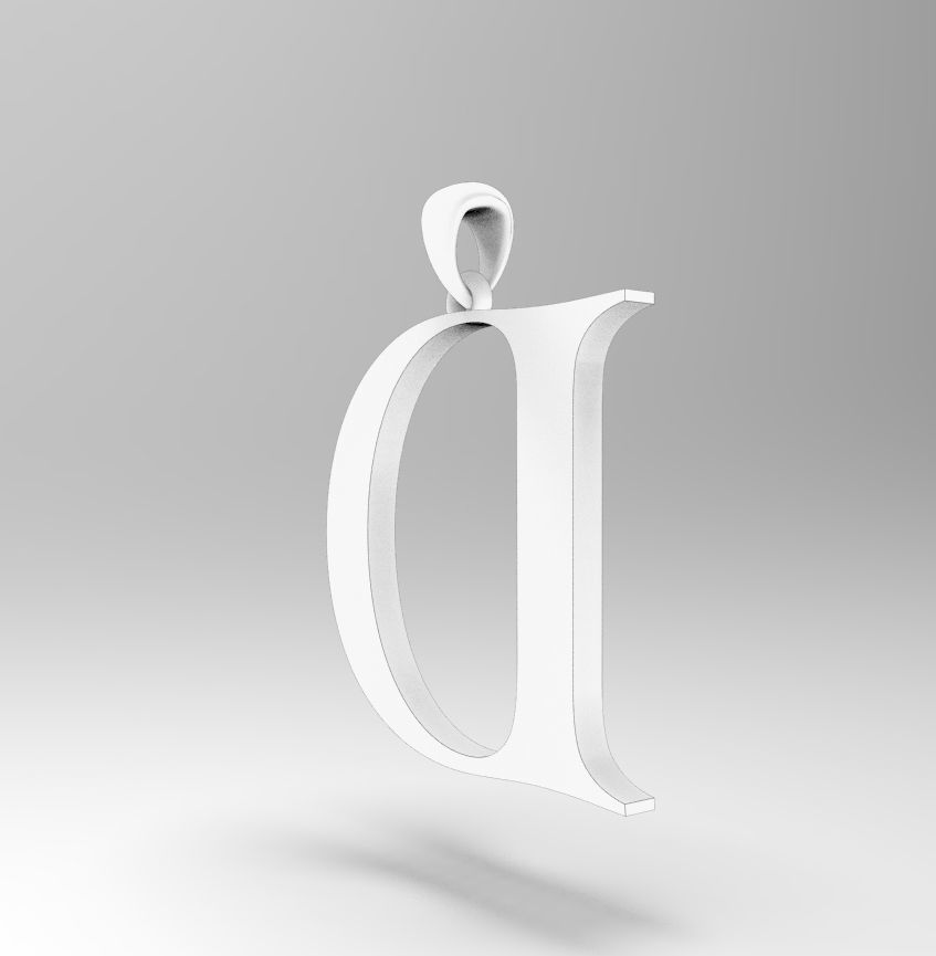Alphabet Latin D 3D print model_17