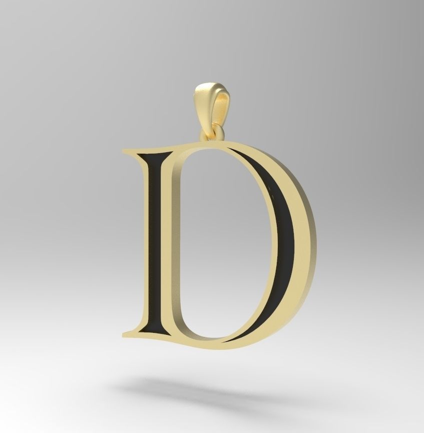 Alphabet Latin D 3D print model_9
