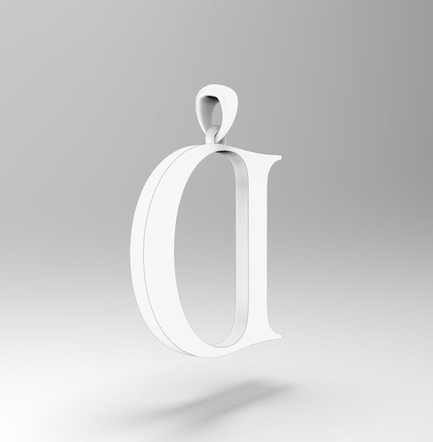 Alphabet Latin D 3D print model_15