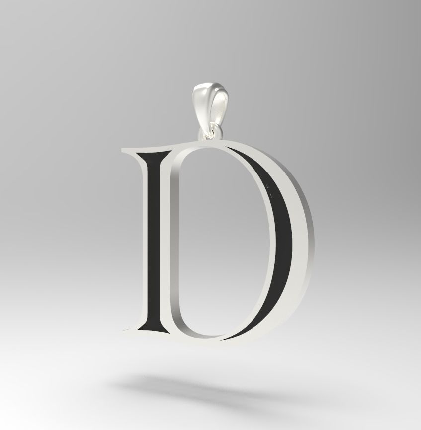 Alphabet Latin D 3D print model_24