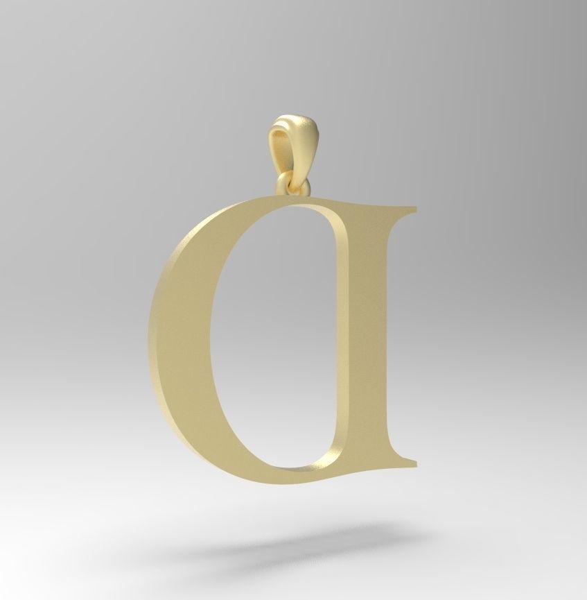 Alphabet Latin D 3D print model_4