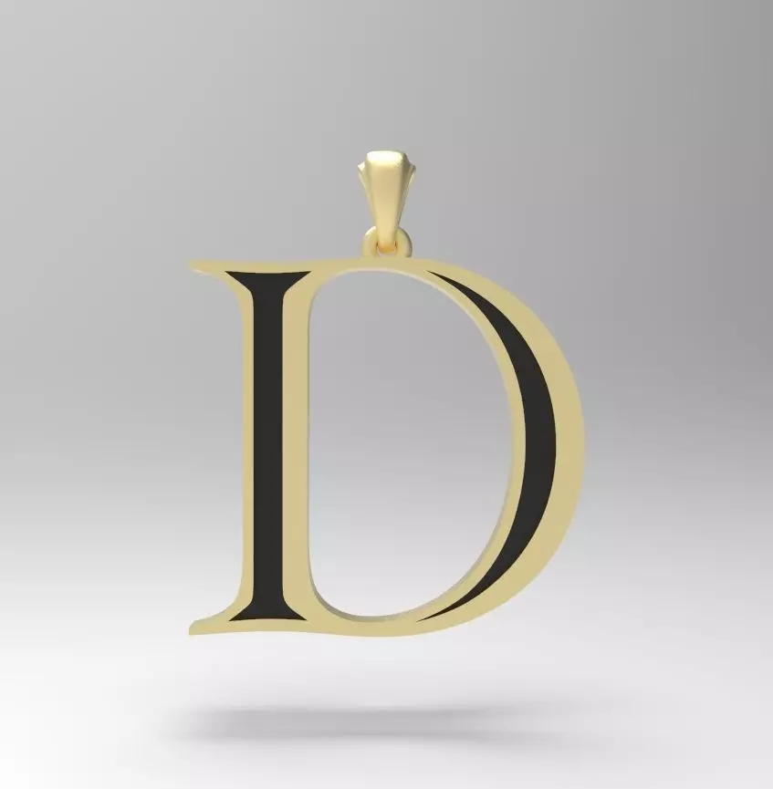 Alphabet Latin D 3D print model_0
