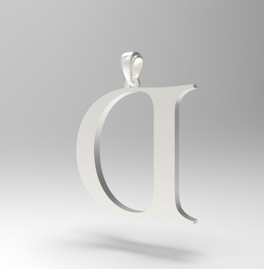 Alphabet Latin D 3D print model_30