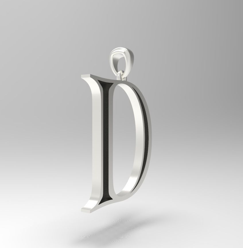 Alphabet Latin D 3D print model_22