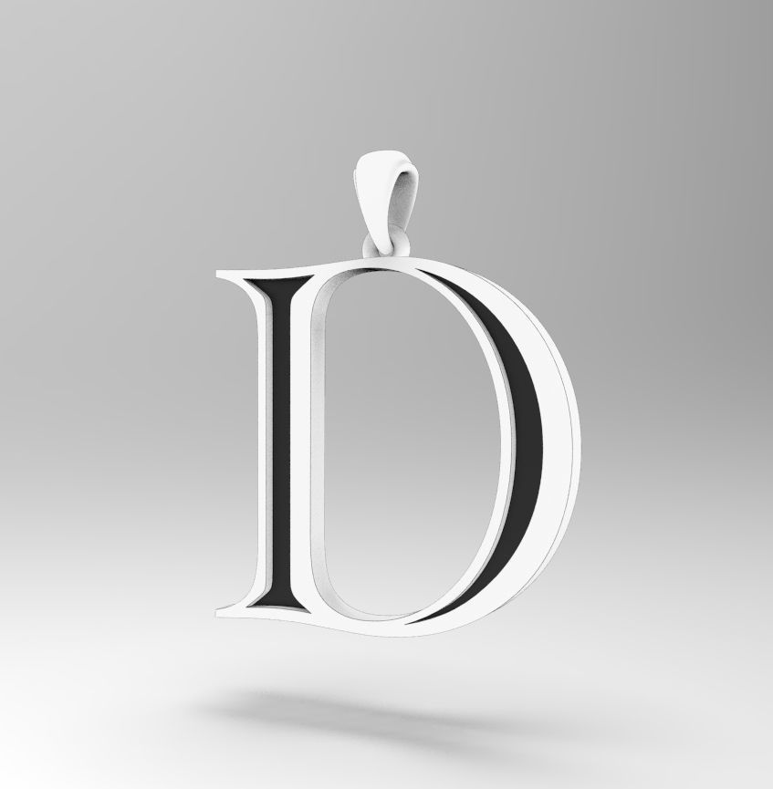 Alphabet Latin D 3D print model_13
