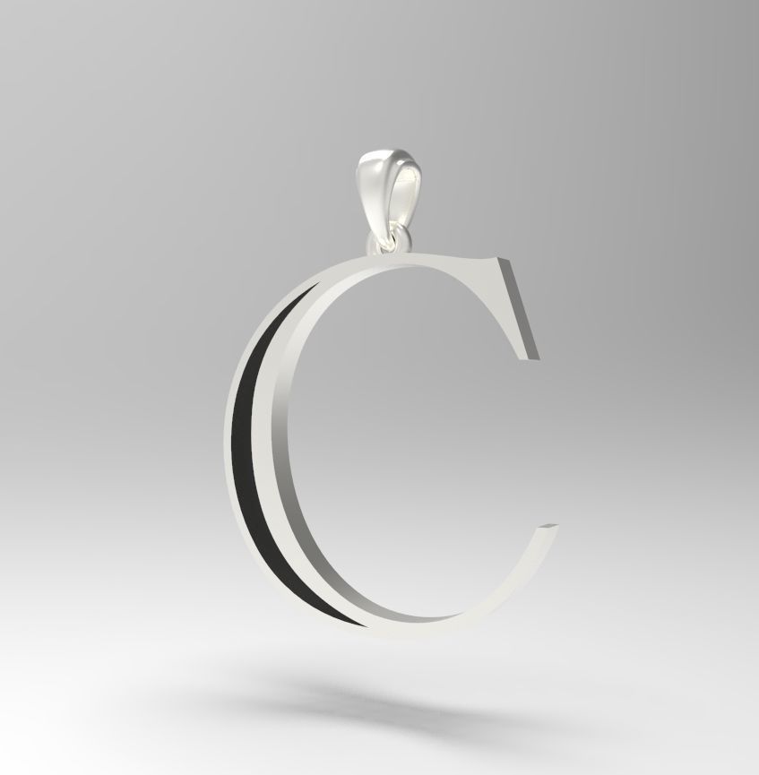 Alphabet Latin C 3D print model_24