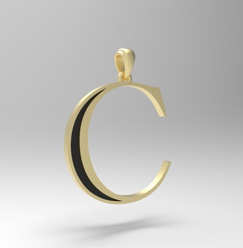 Alphabet Latin C 3D print model_8
