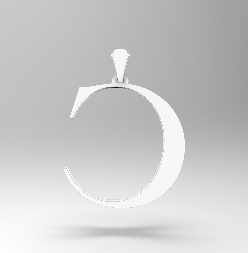 Alphabet Latin C 3D print model_16