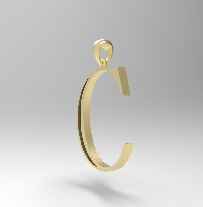 Alphabet Latin C 3D print model_10