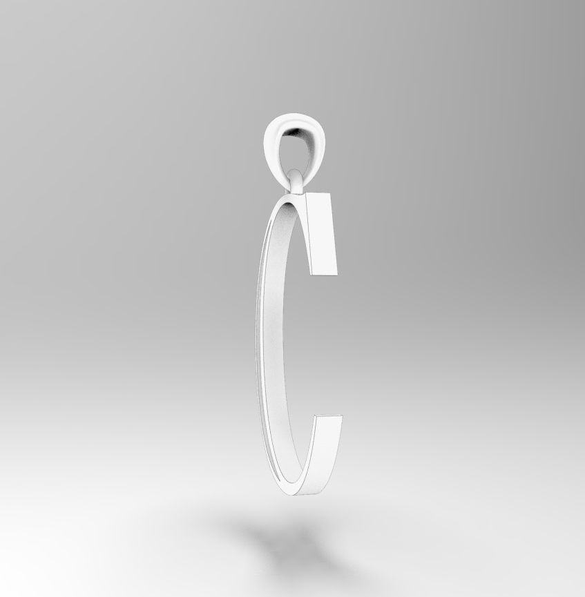Alphabet Latin C 3D print model_14