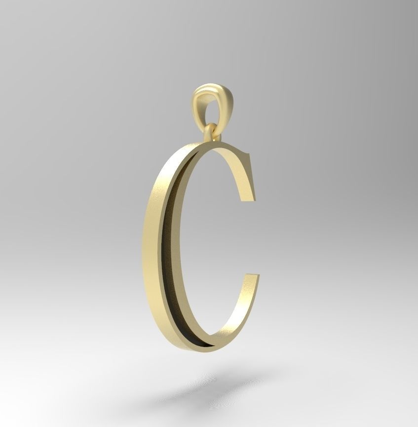 Alphabet Latin C 3D print model_7