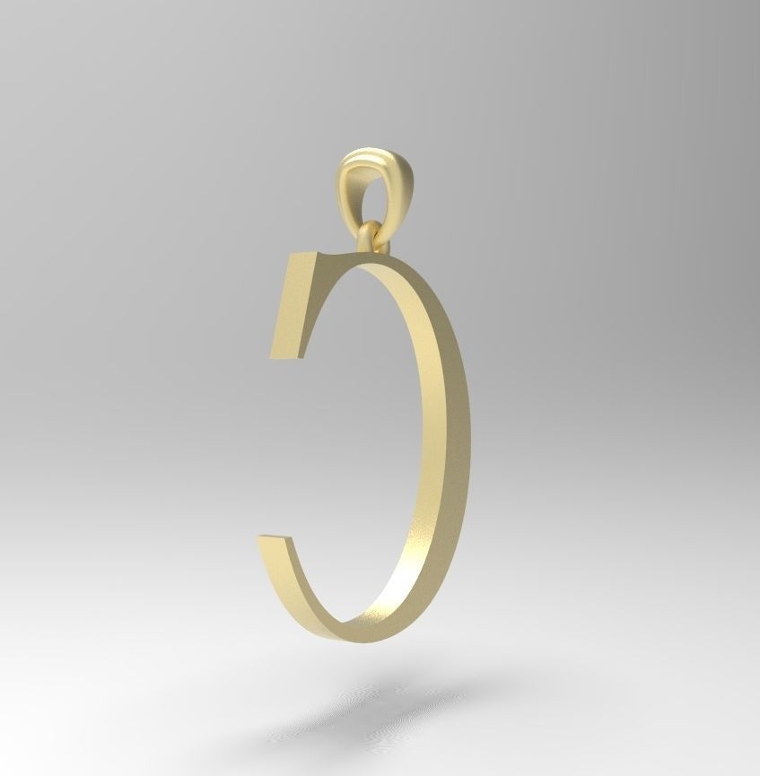 Alphabet Latin C 3D print model_3