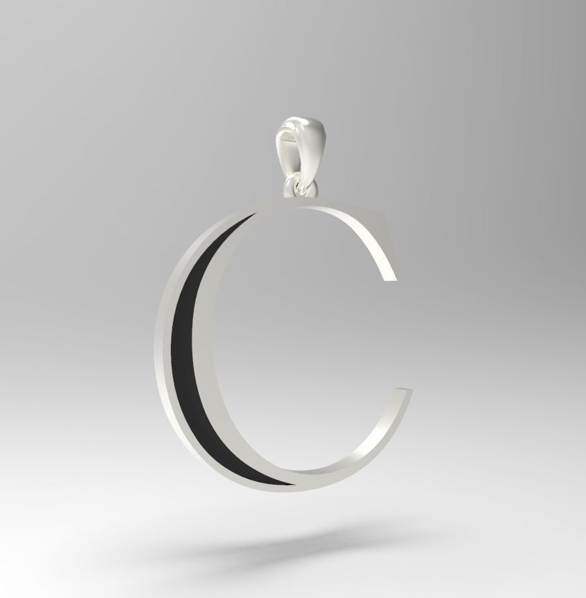 Alphabet Latin C 3D print model_19