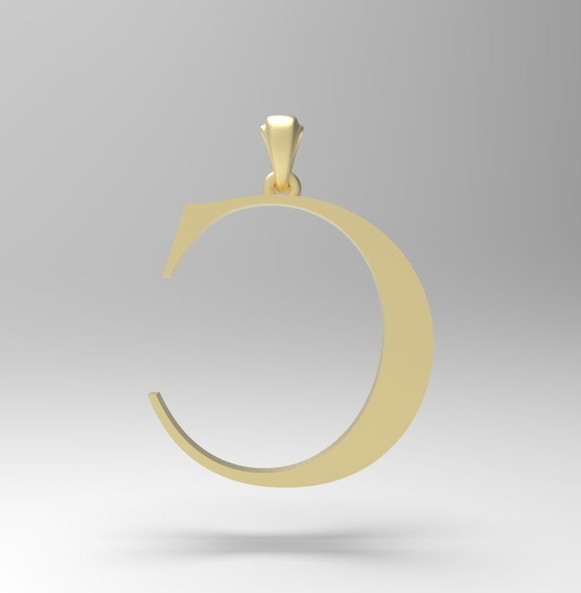 Alphabet Latin C 3D print model_1