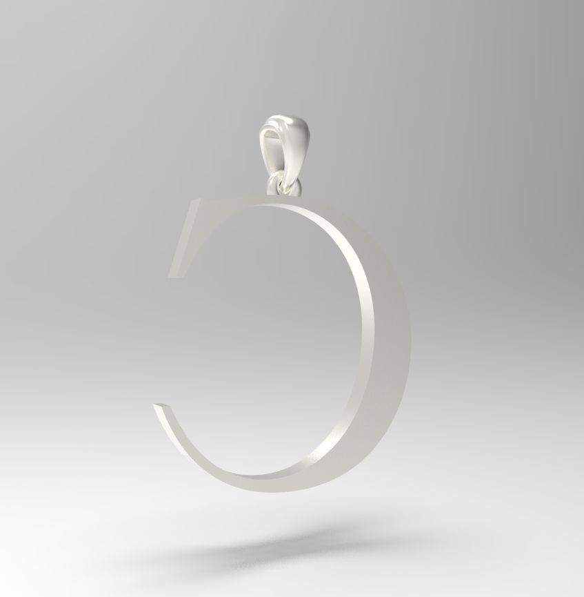 Alphabet Latin C 3D print model_28