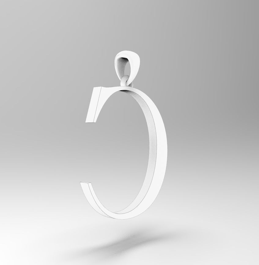 Alphabet Latin C 3D print model_15